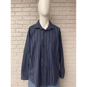Pronto Uomo Non-Iron Striped Long Sleeve Shirt Size 2X